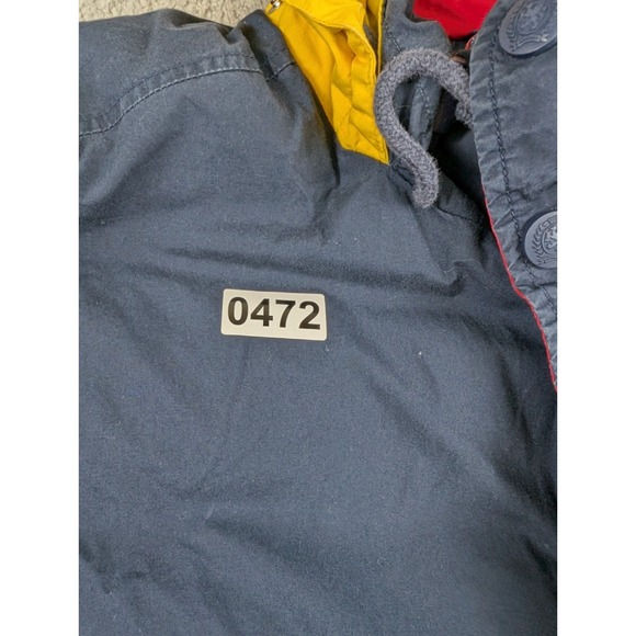 Vintage Tommy Hilfiger Jacket Down Puffer Coat Navy Blue Mens Size XL 90s Hooded - Picture 14 of 14